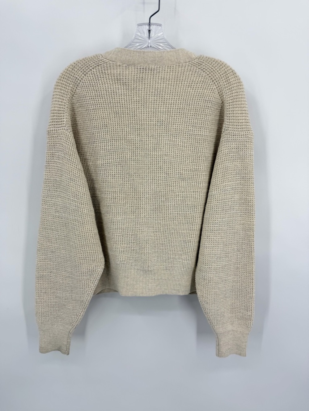 Buck Mason NWT Seafarer Cotton Cropped Cardigan Marled Sand Ivory Size XL - Picture 9 of 15